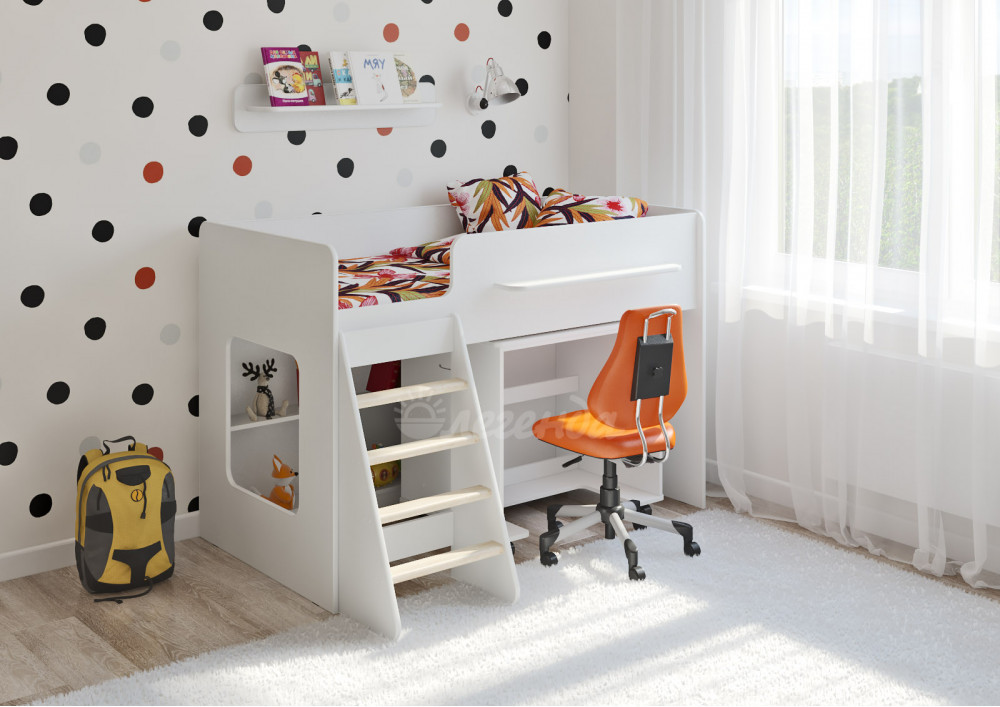 Детская кровать от 3 лет Легенда 22.2 белая