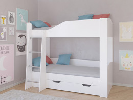 Кровать двухъярусная АСТРА 2  Белый/Сонома с ящиком