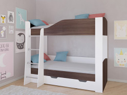 Кровать двухъярусная АСТРА 2  Белый/Сонома с ящиком