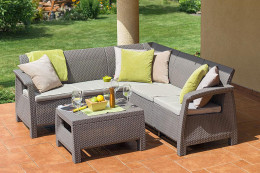 Комплект плетеной мебели Keter 17202123 Комплект пластиковой плетеной мебели Corfu Relax set