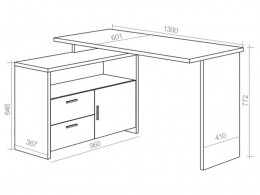 Компьютерный стол СКЛ-ПРЯМ120/130+ТБЛ