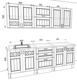 Кухня Камелия 2,2 метра