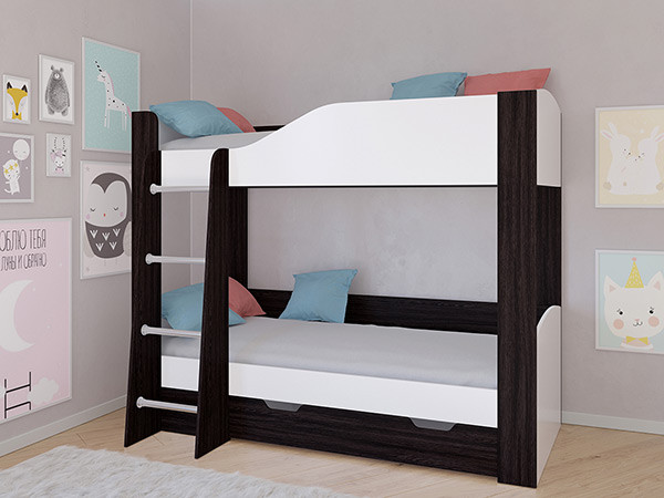 Кровать двухъярусная АСТРА 2 Венге/Сонома с ящиком