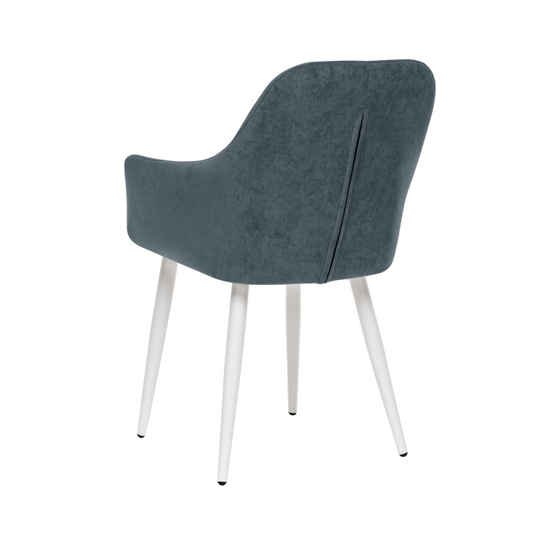 Стул с подлокотниками Leset Слим, каркас Белый, велюр Темно-зеленый Стул с подлокотниками Leset Слим, каркас Белый, велюр Темно-зеленый