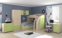 Модульная детская Соня 123+комод и стол
