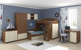 Модульная детская Соня 123+комод и стол