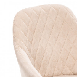 Стул с подлокотниками Leset Слим, каркас Черный, велюр Бежевый