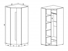 Угловой шкаф Милана Римини  2025М1