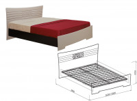 Кровать №1 (с основанием, без матр.) Роберта 160 см