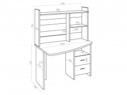 Компьютерный стол СКЛ-Крл120+НКЛ-