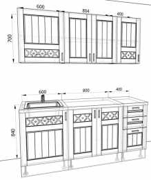 Кухня Камелия 1,8 метра