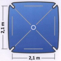 Зонт квадратный 2.1х2.1 м.