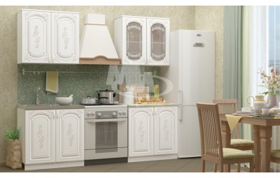 Кухня МДФ Лиза-2, 1600, белый глянец