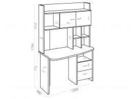Компьютерный стол СКЛ-Крл120+НКЛХ-