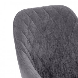 Стул с подлокотниками Leset Слим, каркас Черный, велюр Графит