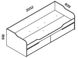 Детская кровать   Кровать с ящиками (800) Кристофер