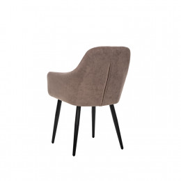 Стул с подлокотниками Leset Слим, каркас Черный, велюр Латте