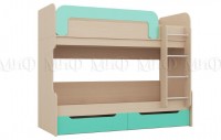 Двухъярусная кровать Юниор-1 80, бирюза, склад