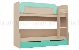 Двухъярусная кровать Юниор-1 80, бирюза, склад
