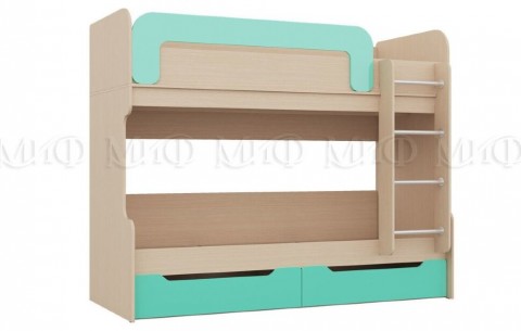 Двухъярусная кровать Юниор-1 80, бирюза, склад
