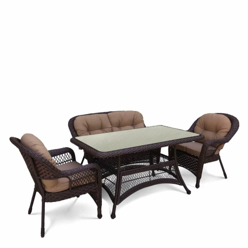 Комплект плетеной мебели T130/LV-520BB-Brown_Beige Комплект плетеной мебели T130/LV-520BB-Brown_Beige