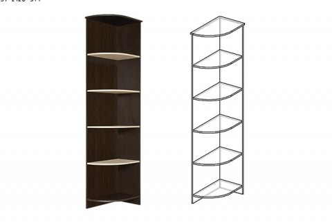 Стеллаж угловой Светлана (ММ) 57 см