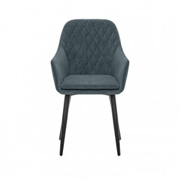 Стул с подлокотниками Leset Слим, каркас Черный, велюр Темно-зеленый