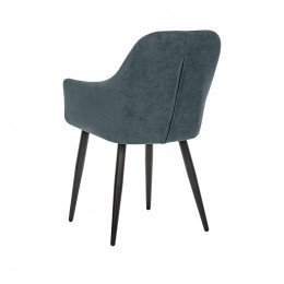 Стул с подлокотниками Leset Слим, каркас Черный, велюр Темно-зеленый