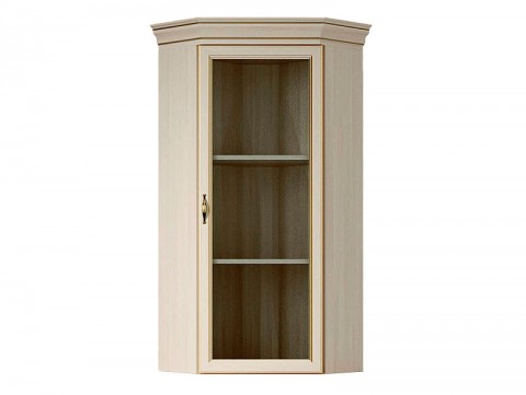 Угловой настенный шкаф  Надстройка угловая со стеклом Сиена