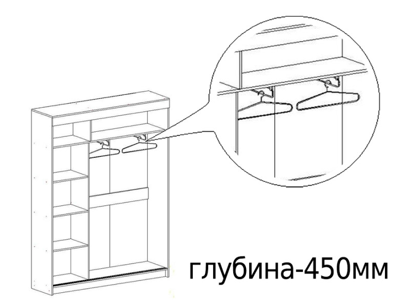 Шкаф купе Грета ширина 2.2 м Шкаф купе Грета ширина 2.2 м