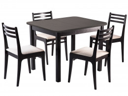 Обеденная группа для столовой и гостиной Мебвилл Франц СТ03Б1 + 4 стула Грис С8