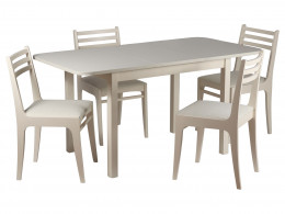 Обеденная группа для столовой и гостиной Мебвилл Франц СТ03Б1 + 4 стула Грис С8