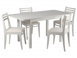 Обеденная группа для столовой и гостиной Мебвилл Франц СТ03Б1 + 4 стула Грис С8