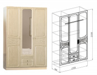 Шкаф 3-х створчатый Верона 135 см