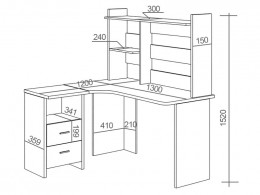 Компьютерный стол СКЛ-Угл130+НКЛ-